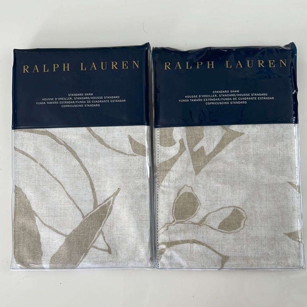 New Ralph Lauren Cecile Tan Standard Sham Set of 2. $290.
